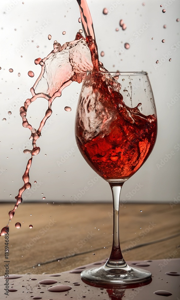 Fototapeta premium Motion And Splashing In Wineglass