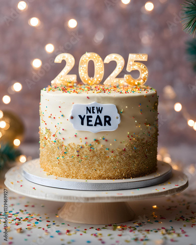NewYear2025, NewYearCake, HappyNewYear, 2025Celebration, FestiveCake, HolidayDessert, PartyCake, NewYearTheme, CelebrationCake, CakeDesign2025, SparklingCake, CountdownCake, MidnightCake, FireworkCake photo