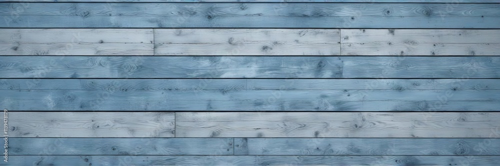 Obraz premium Faded blue painted wooden wall feature with subtle wear, painted, background, wallpaper