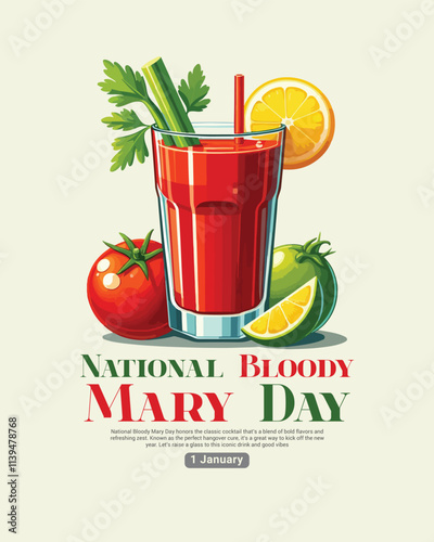 National bloody mary day social media post banner template