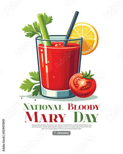 National bloody mary day social media post banner template