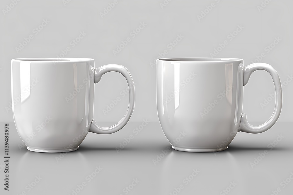 High-Quality Mockup of a Plain White Mug with Realistic Details High-Quality Mockup of a Plain White Mug with Realistic Details
