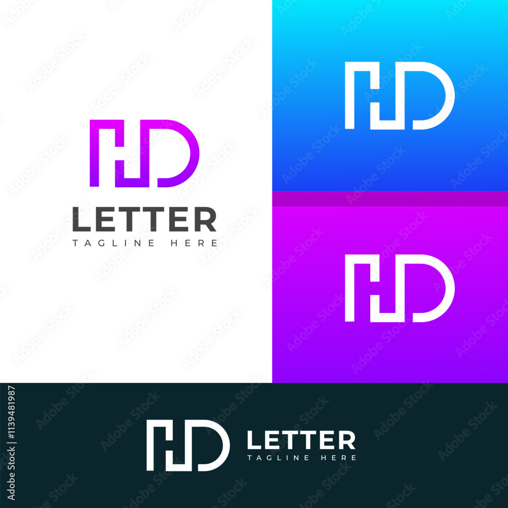 Creative HD, DH letter logo design template elements. Modern abstract digital alphabet letter logo. Creative HD, DH letter logo design template elements. Modern abstract digital alphabet letter logo.