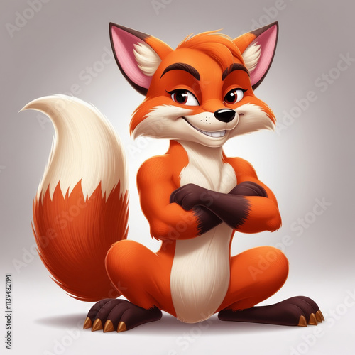 Generated ImagePlayful fox character in a cartoon style with large eyes, expressive face, and fluffy features.