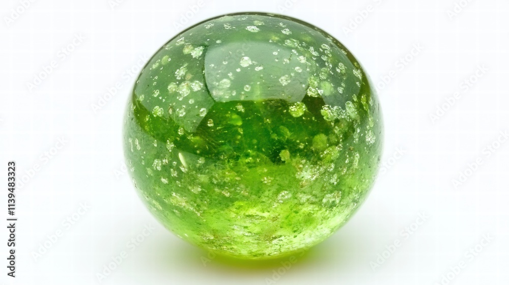 Green Glass Marble with Speckles Green Glass Marble with Speckles