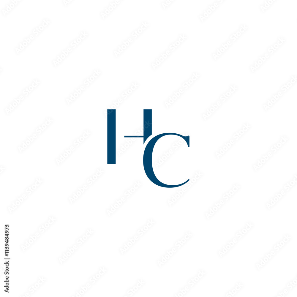 Creative HC, CH letter logo design template elements. Modern abstract digital alphabet letter logo.