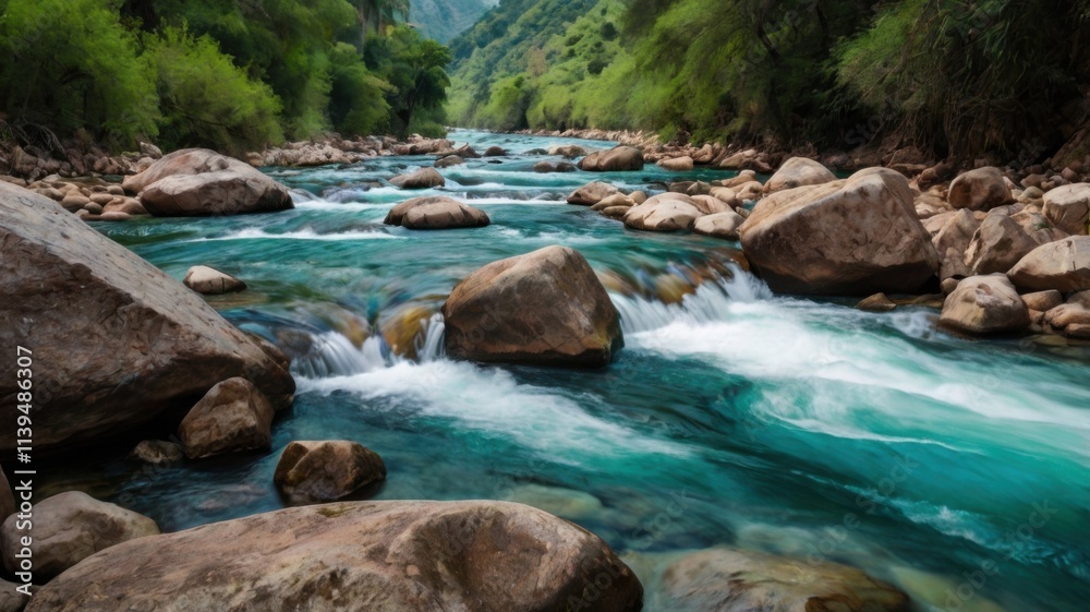 Naklejka premium Exploring Wild River Trails