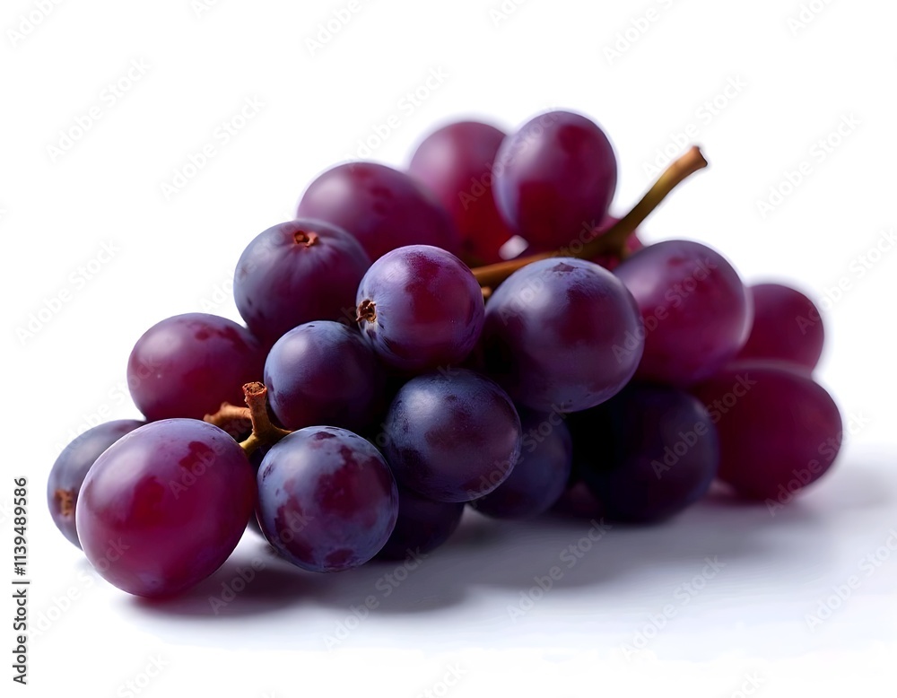 Black grapes on an isolated white background Black grapes on an isolated white background