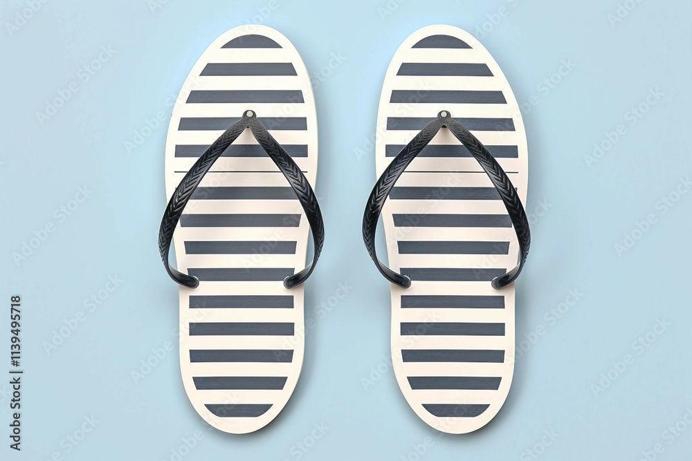 Flip Flops, Isolated white background, flat lay