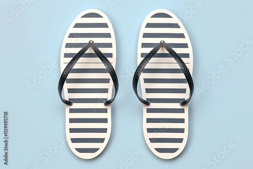 Flip Flops, Isolated white background, flat lay