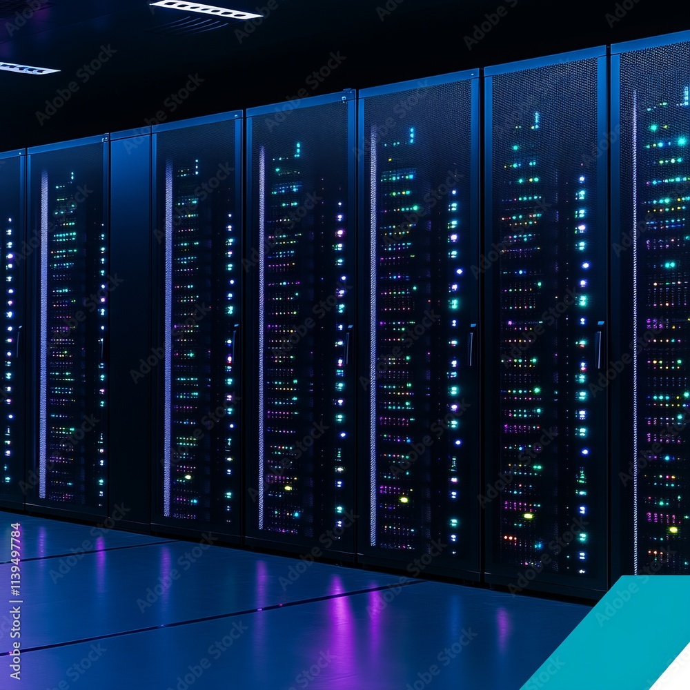 Illuminated Server Racks in Modern Data Center Illuminated Server Racks in Modern Data Center