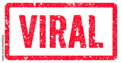 Canvastavla Viral Stamp Transparent Seal, Red Grunge Viral Word Rubber Stamp Seal