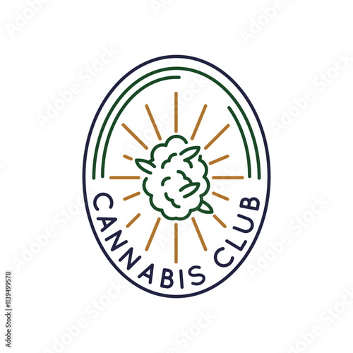 Simple Logo with Cannabis icon. Simple Logo with cannabis icon for social media, app, and web design. Vector illustration.