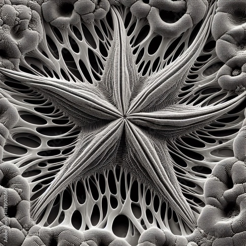 111 High magnification SEM image showcasing the star shaped morp photo