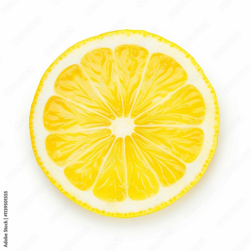 slice of lemon , Isolated white background, flat lay slice of lemon , Isolated white background, flat lay