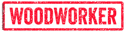 Woodworker Stamp Transparent Seal, Red Grunge Woodworker Word Rubber Stamp Seal