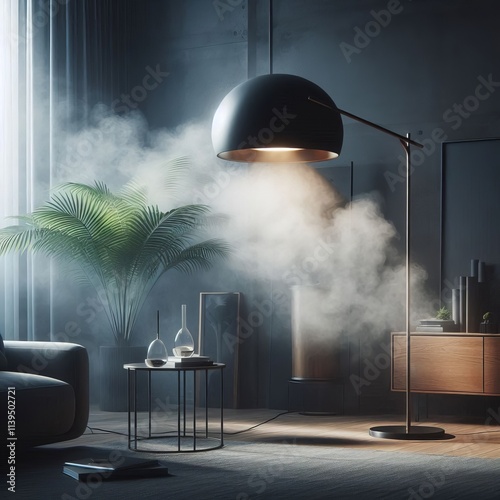 72 Fog Resistant Floor Lamp A modern floor lamp with a fog resis photo