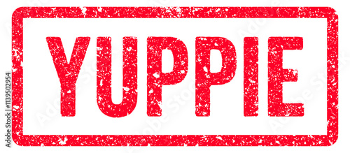 Fotografie Yuppie Stamp Transparent Seal, Red Grunge Yuppie Word Rubber Stamp Seal