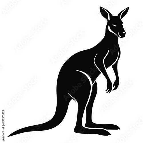 kangaroo vector black color silhouette