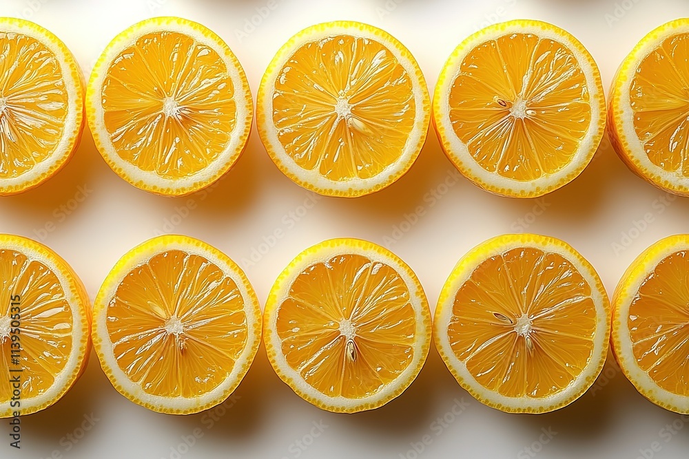 A row of oranges with the peel still on A row of oranges with the peel still on