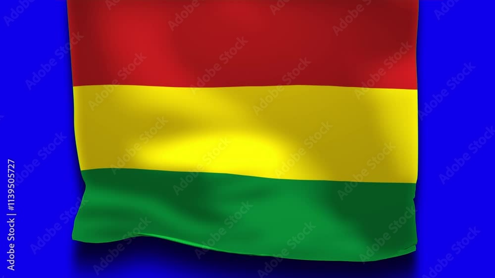 Bolivia Flag on Unfolding Cloth, 3d Motion Animation Bolivia Flag Insolated Blue Screen Bolivia Flag on Unfolding Cloth, 3d Motion Animation Bolivia Flag Insolated Blue Screen