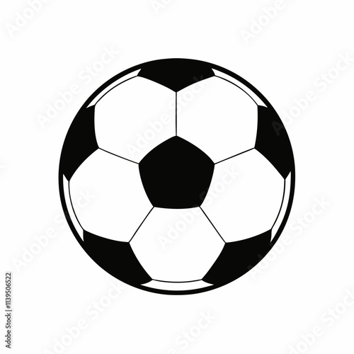 Sports soccer ball art vector, Football black shape silhouette art & illustration
