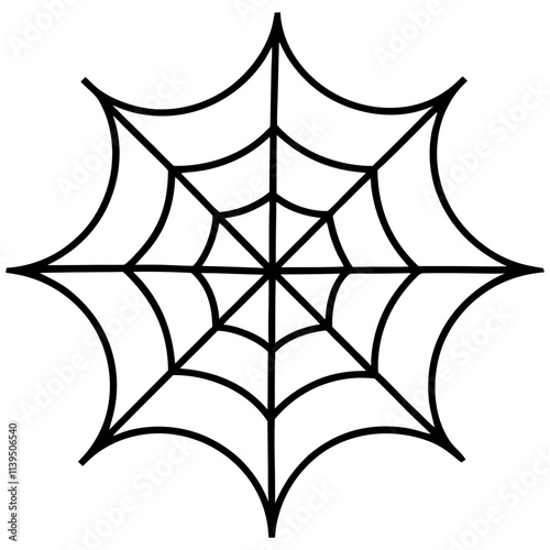 Spider web outline art vector, Spider web outline silhouette art & illustration
