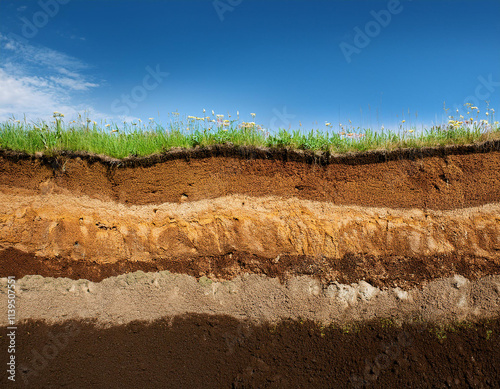 soil section with various layers
