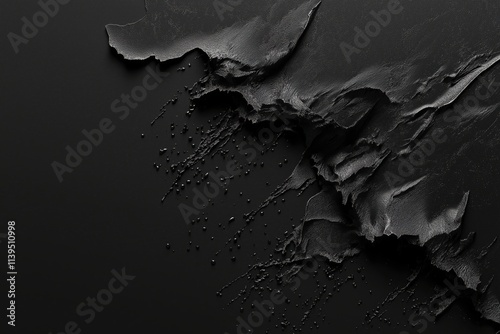 Abstract Black Texture with Ripples and Droplets