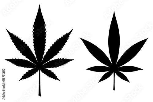 Cannabis leaf silhouette vector.