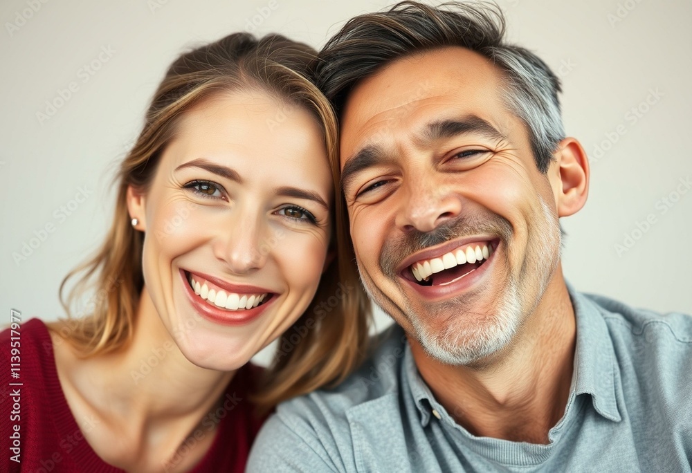 Portrait of two people expressing joy and togetherness Portrait of two people expressing joy and togetherness