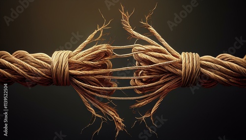 Broken Old String - Tension Concept - Close Up Of Rope photo