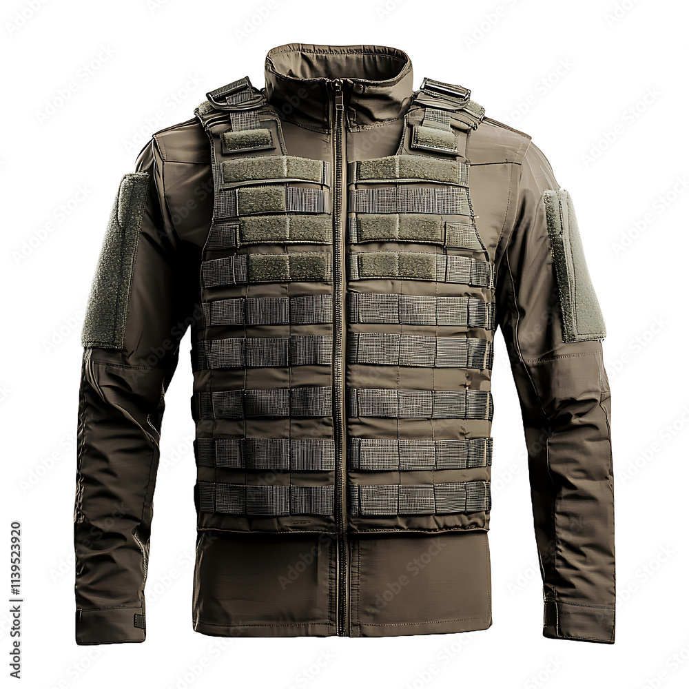 Armored Military Jacket isolated on transparent background. Armored Military Jacket isolated on transparent background.