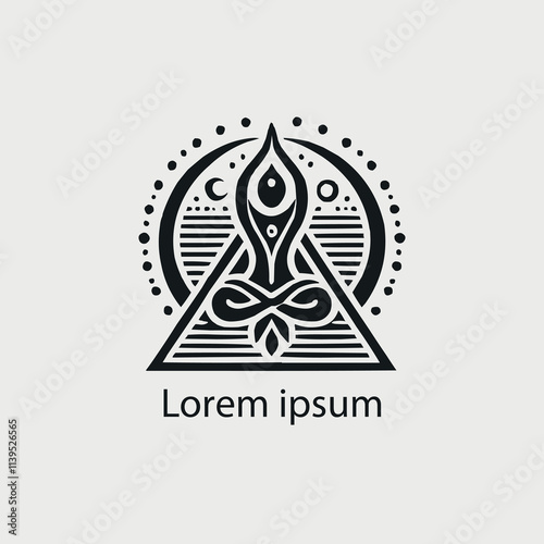 
A black yoga logo on a white background