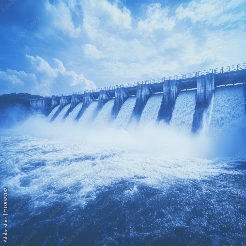 Powerful Dam Generating Hydroelectric Energy Powerful Dam Generating Hydroelectric Energy