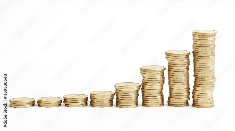 Financial Growth: Ascending Stacks of Coins Financial Growth: Ascending Stacks of Coins