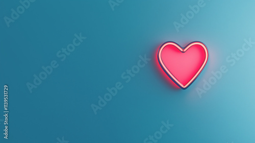 Neon Heart on Blue: A glowi...