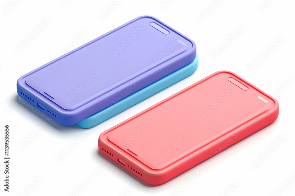 Pastel Smartphone Mockup 3D Render Pastel Smartphone Mockup 3D Render