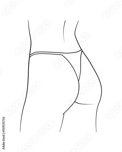 woman ass butt black and white hand drawing