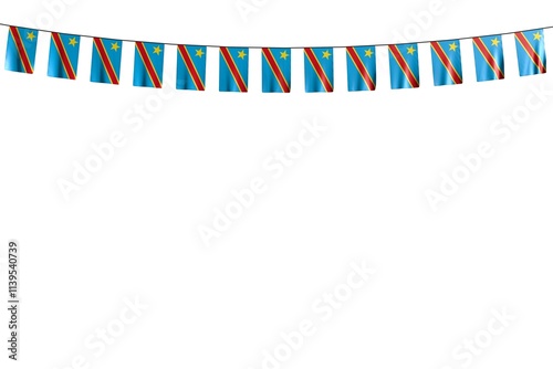 Wallpaper Mural wonderful any feast flag 3d illustration. - many Democratic Republic of Congo flags or banners hangs on string isolated on white Torontodigital.ca