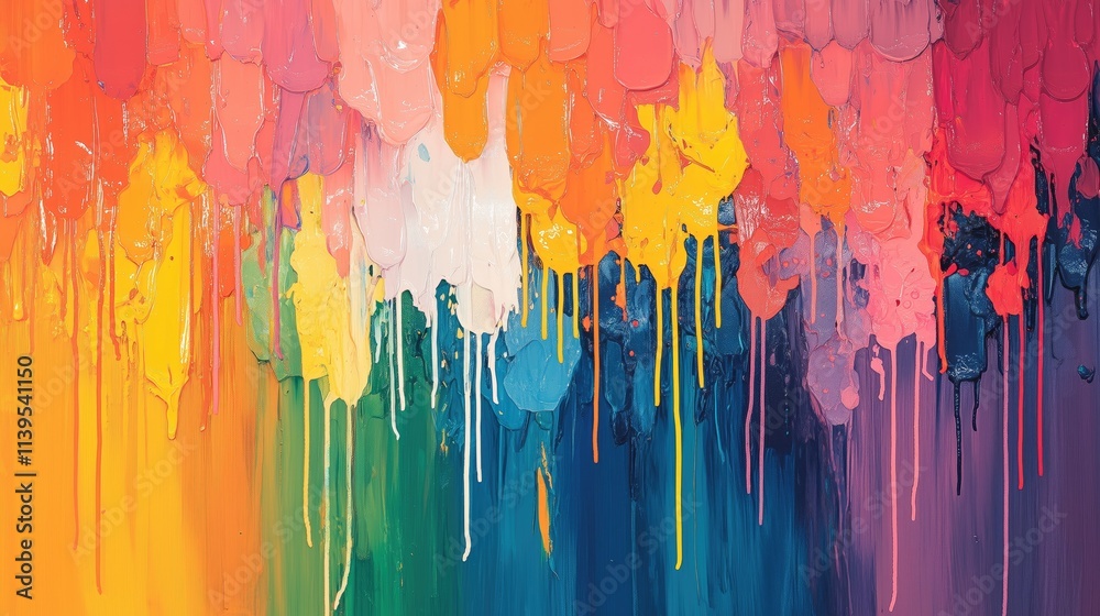 Abstract Painting Background with Rainbow Dripping Paint, Vibrant Color Splash, Textured Backdrop, Minimalist Splatter Art Wallpaper Abstract Painting Background with Rainbow Dripping Paint, Vibrant Color Splash, Textured Backdrop, Minimalist Splatter Art Wallpaper