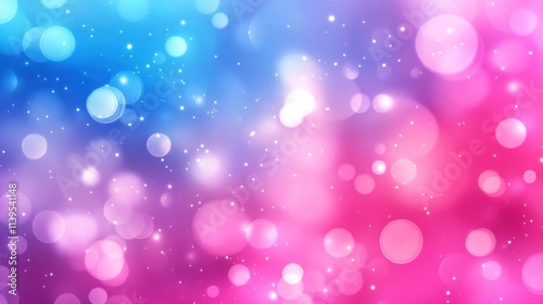 A vibrant abstract background featuring soft bokeh effects in blue and pink hues.