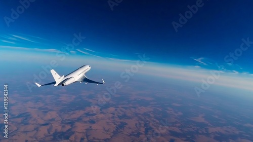 A large jetliner flying above the clouds in the sky