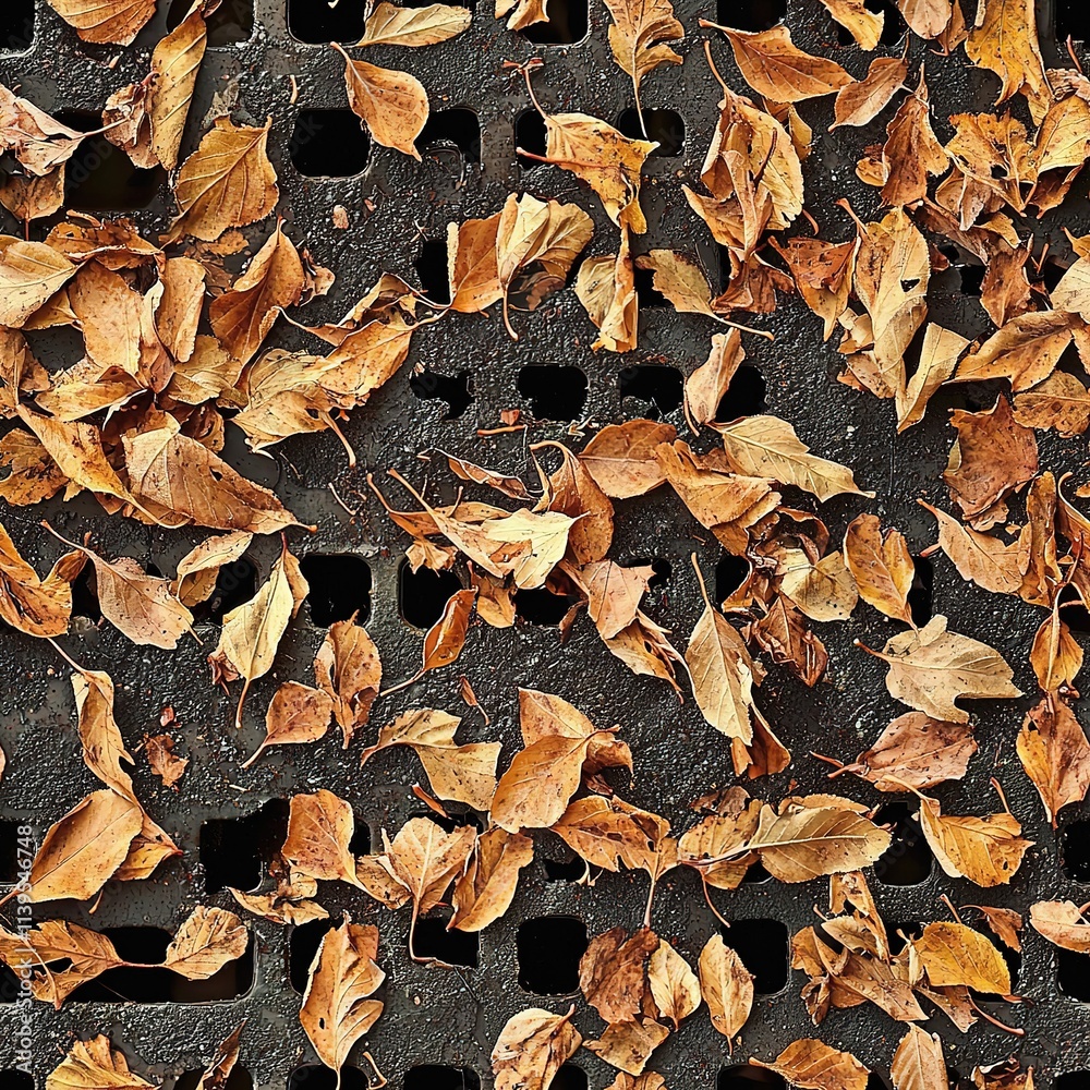 Dried Autumn Leaves Laying on a Sidewalk Seamless Pattern Texture Dried Autumn Leaves Laying on a Sidewalk Seamless Pattern Texture