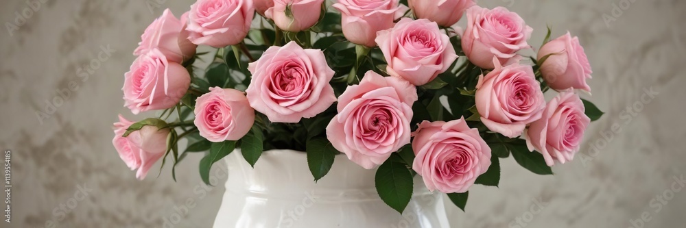 rustic yet romantic pink rose bouquet in a vintage white ceramic vase, pink rose, sincere rustic yet romantic pink rose bouquet in a vintage white ceramic vase, pink rose, sincere