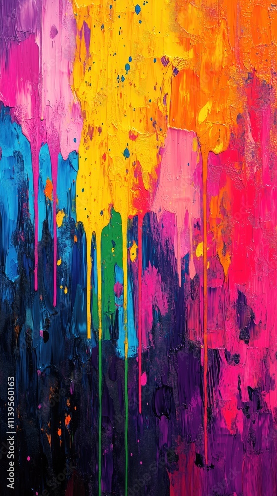 Abstract Painting Background with Rainbow Dripping Paint, Vibrant Color Splash, Textured Backdrop, Minimalist Splatter Art Wallpaper Abstract Painting Background with Rainbow Dripping Paint, Vibrant Color Splash, Textured Backdrop, Minimalist Splatter Art Wallpaper