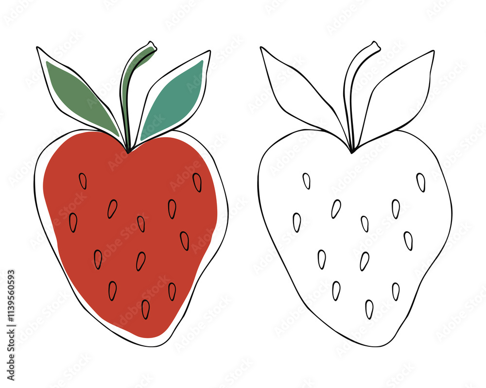 Fototapeta premium Sweet strawberry illustration, perfect for kids' projects!
