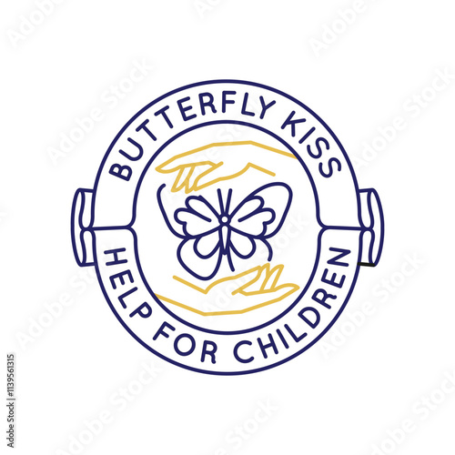 Simple Logo with Butterfly icon. Simple butterfly logo for social media, app, and web design. Vector illustration