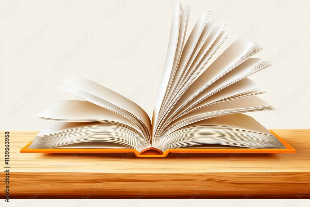 Open Book on Wooden Table Open Book on Wooden Table