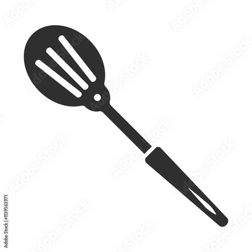 spatula silhouette, vector illustration, Baking Supplies Silhouettes, Kitchen utensils in black and white, Kitchen spatula vector icon, simple and modern design, minimal style